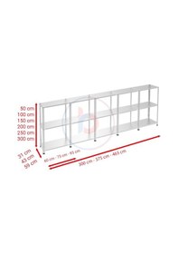 Resim Raf Burada 3 Katlı 5'li Galvaniz Çelik Raf - Depo, Arşiv, Kiler, Dosya, Market Rafı-31x75 cm-200 cm-1.50 mm 