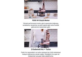 Resim 2 Kademeli Çok Amaçlı Mutfak Robotu 1,5 L Geniş Hazne, Buz Kırma Fonksiyonlu Turbolu 1000W Güç 