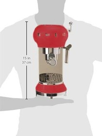 Resim SMEG 50's Style Retro Espresso Kahve Makinesi Glossy Red 