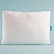 Resim Amelia Mavi Biyeli Pamuk Kumaş Yastık 50x70 Cm Othello