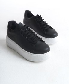 Resim pelivia natural living Kadın Siyah Sneaker Yüksek Kalın Yumuşak Beyaz Tabanlı Günlük Şık Rahat Spor Ayakkabı 