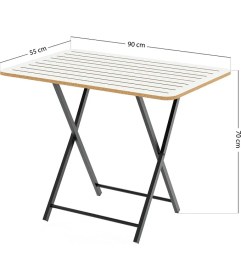 Resim Eportatif Katlanır 4 Kişilik Bahçe Masası Bistro Masa 55X90 Beyaz 1425 
