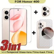 Resim Honor 400 için 3'ü 1 arada Temperli Cam Koruyucu - Lens ve Arka Filmler dahil, Parlak Cihaz, Çiziklere Karşı Dayanıklı, Akıllı Telefon Koruma için Mükemmel, Akıllı Telefon Aksesuarları | Parlak Cihaz Koruyucu | Telefon için Temperli Cam Koruyucu, Telefon için Cam Koruyucu 