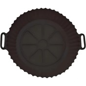 Resim Gateesat Siyah Tek Boy Airfryer Silikon Tava Yuvarlak Yemek Pişirme Aksesuarı 