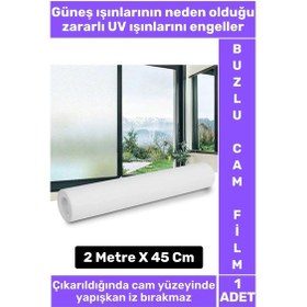 Resim İz Bırakmaz İç Göstermez Gizlilik Ofis Salon Banyo Uv Koruyucu Buzlu Cam Film 2metre X 45 Cm 