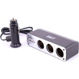 Resim Platoon PL-8988 3 Çıkışlı 12/24 Volt Oto Çakmaklık Çoklayıcı + 1 USB Çıkışlı 