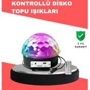 Resim Eldenör Çok Renkli LED Masaüstü Disko Topu Parti Aydınlatma Cihazı 
