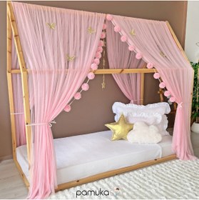 Resim PAMUKA Montessori Tül Cibinlik Iki Parça Pink (TÜM EBATLAR) 