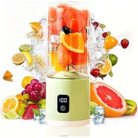 Resim Fochsia Usb Şarjlı Taşınabilir Yeşil Blender 12 Bıçak Dijital Ekran 500ml Seyahat Spor 