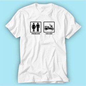 Resim Problem Solved Beyaz Baskılı Tshirt Modeli 