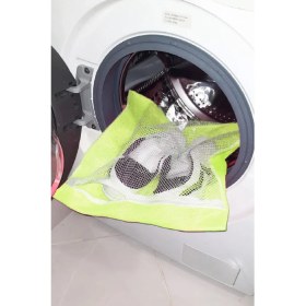 Resim Sarı- Fermuarlı - Hassas Çamaşır Terlik Ayakkabı Yıkama Filesi Büyük Boy 