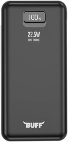 Resim BUFF LABS BP18 22.5W 20.000Mah LCD Ekran Dahili Kablolu Taşınabilir Powerbank (Siyah) 