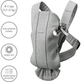 Resim Babybjörn Balance Bliss Ana Kucağı Woven Melange & Kanguru Mini 3d Cotton Yeni Doğan Seti / Light Grey 