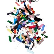 Resim Kuzgun Ticaret Karışık Renkler 15 x 5 mm Dantel Oya Yazma Halhal Abiye Lazer Kesim Pul 600 Adet / 24 Gram 