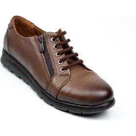 Resim Scavia 789 Fermuarlı Ceviz Deri Kadın Günlük Ayakkabı 