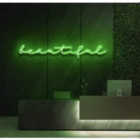 Resim Beautiful Yazılı Neon Tabela Yeşil 
