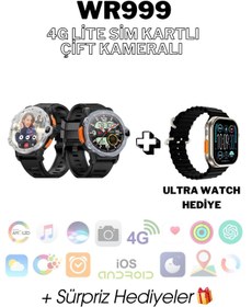 Resim Wearfitpro WR999 4G Lite Sim Kartlı Çift Kameralı Yeni Nesil Özellikli 16gb Yuvarlak Akıllı Saat + Ultra Watch 
