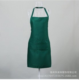 Resim Singree Özel Logo Baskılı Dayanıklı Restoran Önlüğü - 73x58cm Koyu Yeşil 