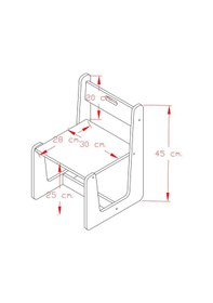 Resim Minera 2-4 Yaş Turna Model Ahşap Montessori Aktivite Oyun Çalışma Sandalyesi (1 Sandalye) 