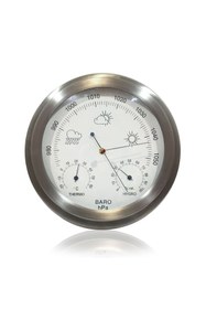 Resim AEK-Tech Mekanik Ibreli Barometre Metal Gövde Büyük Beyaz 
