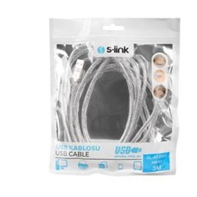 Resim S-lınk Sl Af2003 Usb 2.0 3mt Şeffaf Uzatma Kablosu-48085 