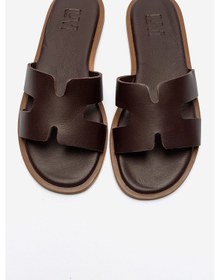 Resim Luvishoes Bıora Bordo Hakiki Deri Kadın Terlik 