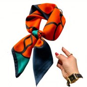 Resim Kadınlar İçin Şık Kare Eşarp - Çok Renkli (TuruncuTeal/) - Lüks Elde Yıkanabilir & Kuru Temizlenebilir - Günlük & Resmi Kullanıma Uygun Şık Başörtüsü, Şal, Sarma, Moda Bilinçli Kadınlar İçin, Çok Yönlü Aksesuar, Zarif Doku, Sofistike Tasarım 