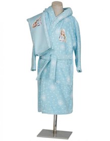 Resim Özdilek Kız Çocuk Bornoz Takımı Disney Frozen Snow Queen Mavi Free Set 