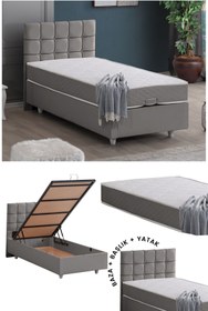 Resim Setay Tavira Tek Kişilik Baza Başlık Letto Yatak Seti 