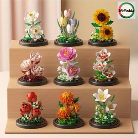 Resim Yapı taşı çiçek, ayçiçeği, saksı bitkisi, montaj oyuncağı, Sevgililer Günü, doğum günü ve Yeni Yıl hediyesi 