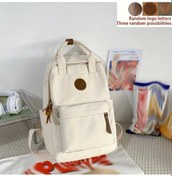 Resim Honeybeeshop Beyaz Vintage Fermuarlı Büyük Kapasiteli Çok Yönlü Seyahat Sırt Çantası Beyaz 