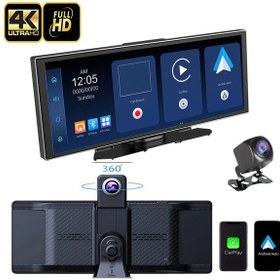 Resim Yeni Tasarım Kablosuz Ekranlı Hassas Dokunmatik Carplay Android Auto Uyumlu 4k 10.2 Inç Çift Kameralı Araç Multimedya Ekranı 10.2" 