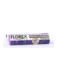 Resim Florex 40 Litre Büzgülü Lavanta Kokulu Çöp Torbası Poşeti / 55 x 60 CM - 10 Adetlik 3 Rulo 