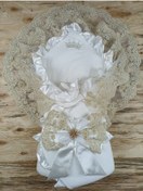 Resim Sahra Soylu Rose Bebek Kundağı Unisex Bebek Dış Kundak Battaniyesi Hastane Çıkışı Kundak Battaniye Altın 