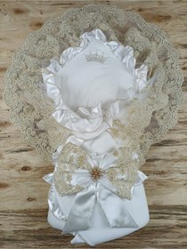 Resim Sahra Soylu Rose Bebek Kundağı Unisex Bebek Dış Kundak Battaniyesi Hastane Çıkışı Kundak Battaniye Altın 