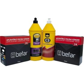 Resim Farecla Çizik Giderici - Pasta Cila Seti ( 1 Adet G3 Pasta + 1 Adet Wax Cila + 1 Adet Pasta Süngeri 