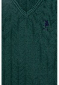 Resim U.S. Polo Assn. Erkek Çocuk Koyu Yeşil Basic V Yaka Kazak 50293535-VR079 