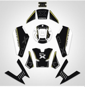 Resim Cf moto 250 CL X Siyah Sarı Full Sticker Pad Koruyucu set clx 