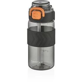 Resim Shotay ST-7237 600ml Siyah Pipetli Tritan Matara 