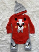 Resim Erkek Papyonlu Ayıcık Badili Takım Kırmızı 