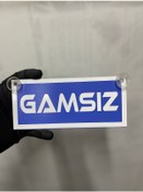 Resim Mavi Renk Üzeri Beyaz Renk Gamsız Yazılı Vantuzlu Cam Süsü 