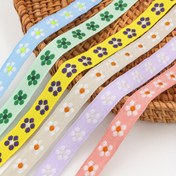 Resim 2 Metre Çiçekli Nakışlı Kurdele Süslemesi, 1,2 cm Genişliğinde, Polyester Malzeme, Çeşitli Renkler (Beyaz, Pembe, Sarı), Kendin Yap El Sanatları, Saç Aksesuarları, Fiyonklar, Boks, Ayakkabı ve Şapka Süslemesi 