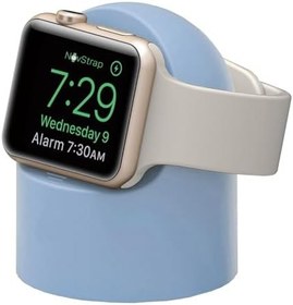 Resim NovStrap Apple Watch Tüm Seriler ile Uyumlu Masaüstü Şarj Standı Silikon Dock MAVİ 