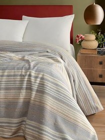 Resim Pamuklu 4 Mevsim Çift Kişilik Battaniye, 180x220 cm,%70 Pamuk%30 Polyester (gri) 