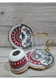 Resim Konyax Apollo 6 Kişilik 18 Parça Türk Kahve Ve Çay Takımı Çok Renkli 