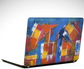 Resim Pembe Sarı Desenler Soyut Laptop Sticker 12 Inch (29X24Cm) 