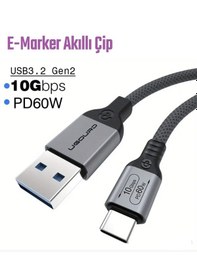 Resim Ugourd 1-metre Pd 60w Usb To Type-c 3.2/gen2/10gbps E-marker Çip 