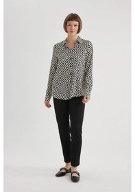 Resim Defacto Regular Fit Gömlek Yaka Uzun Kollu Gömlek I8266az24spbk81 Siyah 