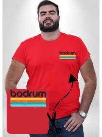 Resim Angemiel Bodrum Türkiye Kırmızı Büyük Beden Kadın Basic Minimal Baskılı Tişört Kırmızı 