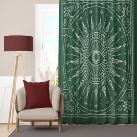 Resim Enerji Yeşil Mandala Perde 